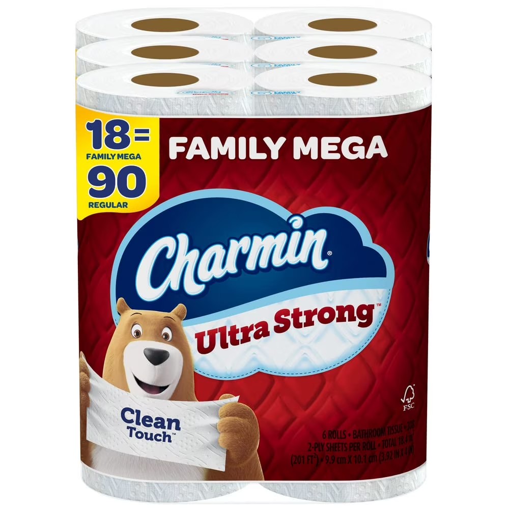 Charmin Toilet Paper Ultra Strong Mega Roll Clean Touch 18 Count