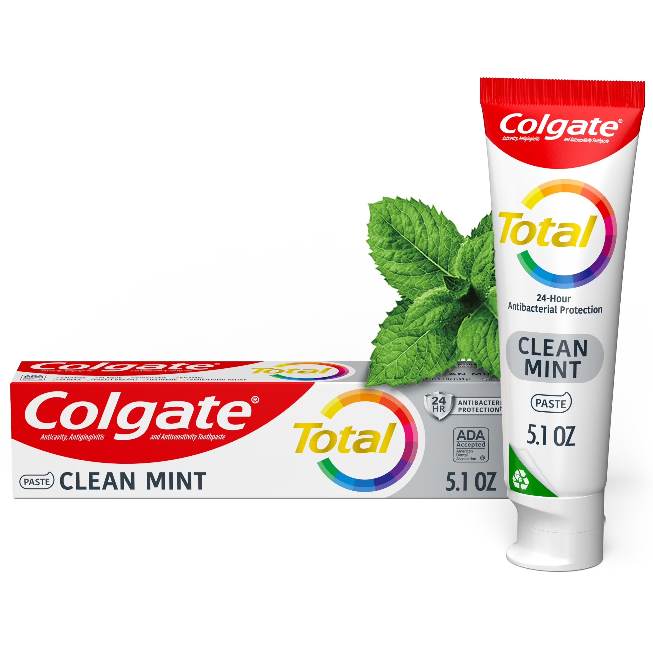 Colgate Toothpaste Total Whitening Fresh Mint Gel 5.1 Oz