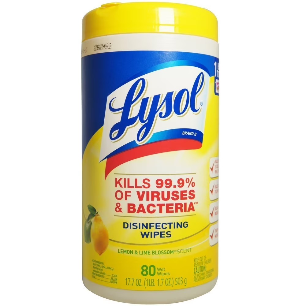 Lysol Disinfecting Wipes Multi-Surface Lemon Lime Blossom 80 Count