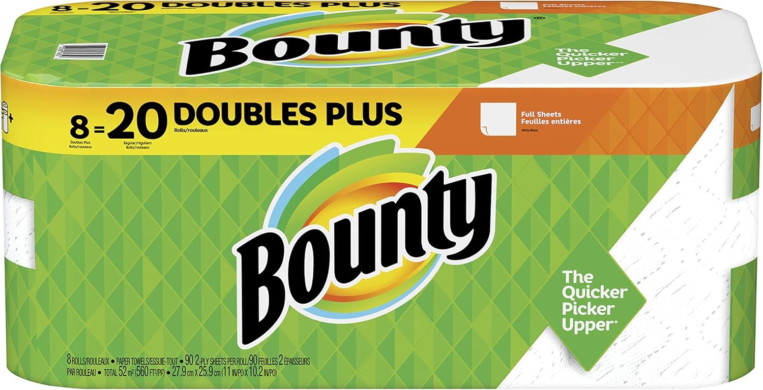 Bounty Essentials Paper Towels White Single Plus Rolls 12 Count