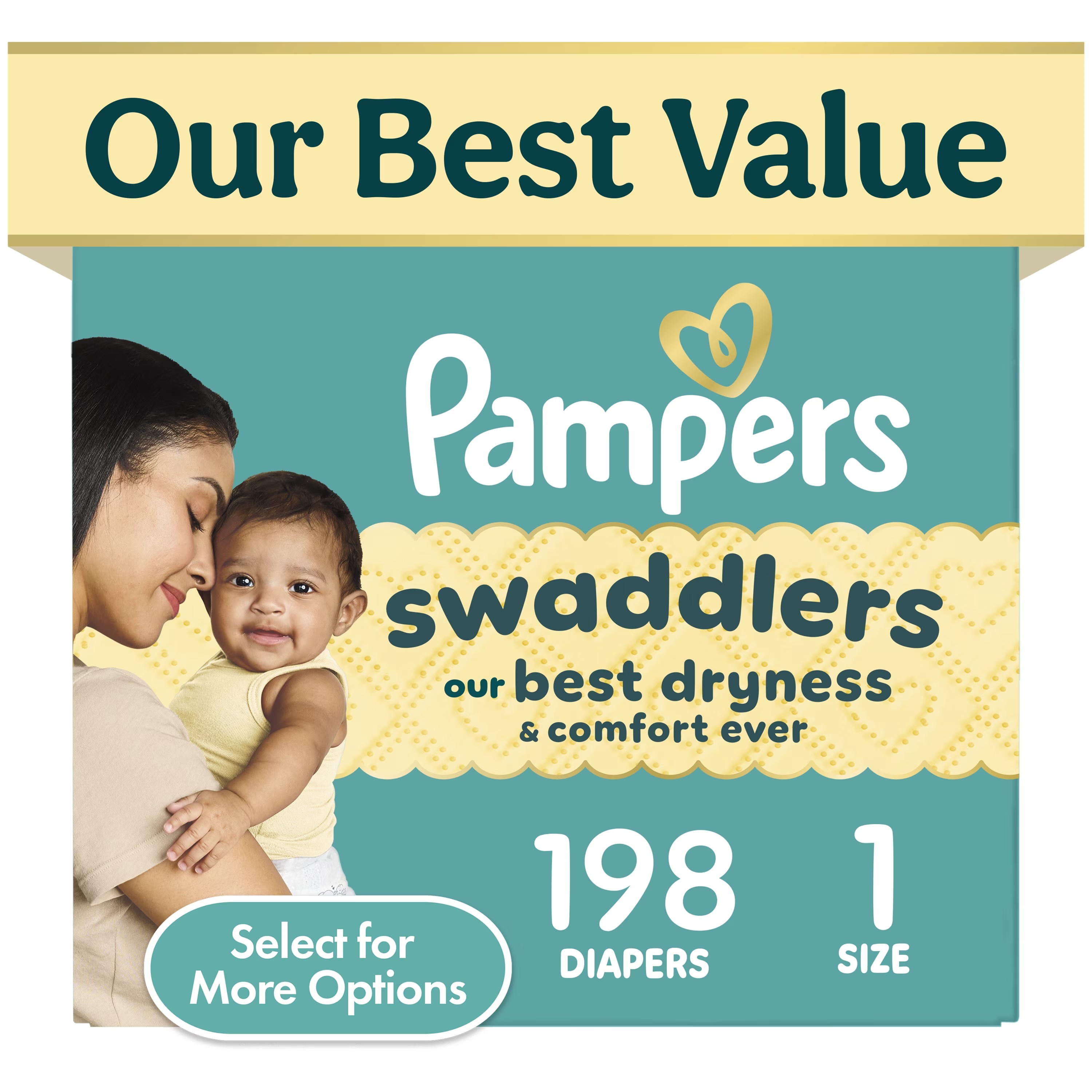 Pampers Baby Diapers Swaddlers Sensitive Skin Size 1 198 Count